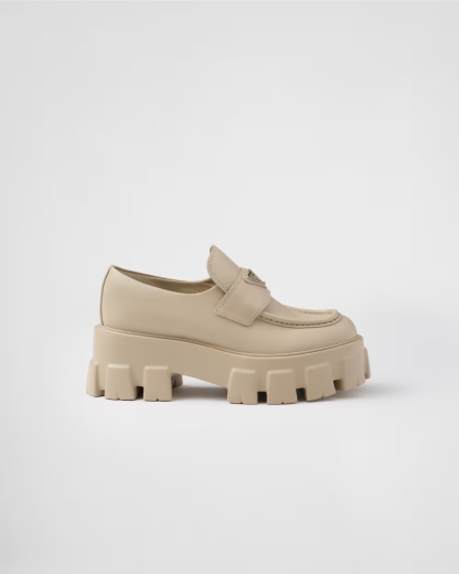 Brushed leather Monolith loafers